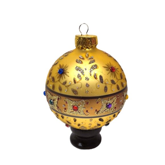 Unique Treasures Christmas Ornament Glass Ball Gold Limited Collection Box - Picture 3 of 6